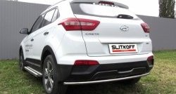 Защита заднего бампера из трубы диаметром 42 мм Slitkoff Hyundai (Хюндаи) Creta (Крета)  GS (2015-2021) GS дорестайлинг, рестайлинг