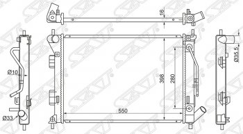 Радиатор двигателя SAT (трубчатый, МКПП/АКПП) KIA Cerato 3 YD дорестайлинг седан (2013-2016)