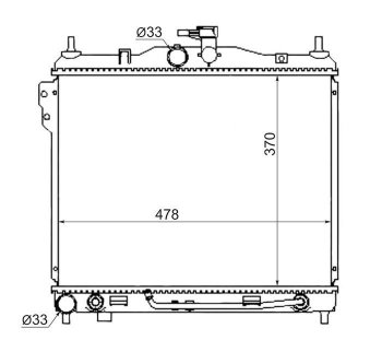 Радиатор двигателя SAT (пластинчатый,1.3/1.4/1.6, АКПП) Hyundai (Хюндаи) Getz (Гетс)  TB (2002-2010) TB хэтчбэк 5 дв. дорестайлинг, хэтчбэк 5 дв. рестайлинг