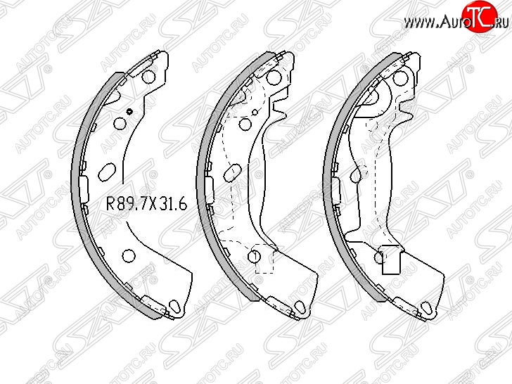 1 499 р. Колодки тормозные задние SAT Hyundai Getz TB хэтчбэк 5 дв. рестайлинг (2005-2010)  с доставкой в г. Таганрог