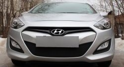 1 839 р. Сетка на бампер Russtal (черная) Hyundai I30 2 GD дорестайлинг универсал (2011-2015)  с доставкой в г. Таганрог. Увеличить фотографию 2