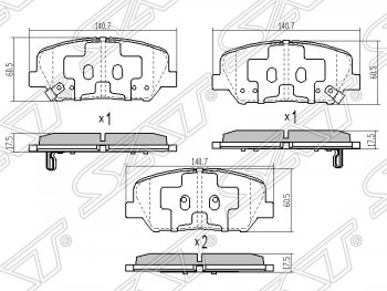 1 299 р. Колодки тормозные SAT (задние)  Hyundai I30  2 GD (2011-2017), Hyundai Veloster  FS (2011-2018), KIA Optima  3 TF (2010-2016)  с доставкой в г. Таганрог. Увеличить фотографию 1