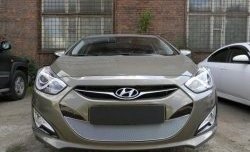 2 349 р. Сетка на бампер Russtal (хром) Hyundai I40 1 VF дорестайлинг седан (2011-2015)  с доставкой в г. Таганрог. Увеличить фотографию 2