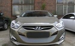 2 349 р. Сетка на бампер Russtal (хром) Hyundai I40 1 VF дорестайлинг седан (2011-2015)  с доставкой в г. Таганрог. Увеличить фотографию 3