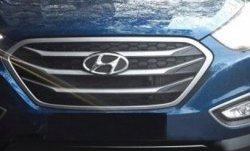 5 749 р. Хромированые накладки решетки радиатора СТ Hyundai Tucson TL дорестайлинг (2015-2018)  с доставкой в г. Таганрог. Увеличить фотографию 2