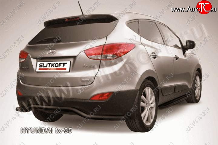 10 199 р. Защита заднего бампера из трубы d57 Slitkoff (волна) Hyundai IX35 LM дорестайлинг (2009-2013) (Цвет: серебристый)  с доставкой в г. Таганрог