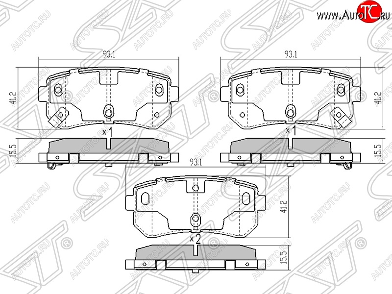 599 р. Колодки тормозные задние SAT Hyundai IX35 LM дорестайлинг (2009-2013)  с доставкой в г. Таганрог