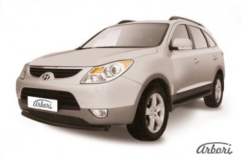 Защита переднего бампера Arbori (черная, 1 труба d57 mm). Hyundai IX55 EN (2006-2013)