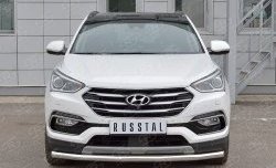 15 999 р. Защита переднего бампера (Ø63 мм, нержавейка, Premium) SLITKOFF Hyundai Santa Fe DM рестайлинг (2015-2019)  с доставкой в г. Таганрог. Увеличить фотографию 1