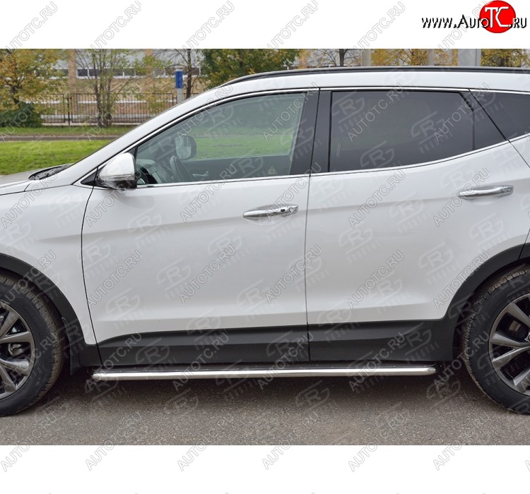 38 999 р. Широкая защита порогов с трубой диаметром 42 мм PREMIUM SLITKOFF v3 Hyundai Santa Fe DM рестайлинг (2015-2019)  с доставкой в г. Таганрог