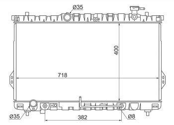 8 699 р. Радиатор двигателя SAT (пластинчатый,2.0/2.4/2.7, МКПП/АКПП)  Hyundai Santa Fe  SM (2000-2012)  с доставкой в г. Таганрог. Увеличить фотографию 1