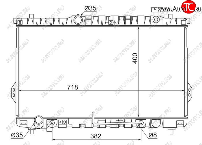 8 999 р. Радиатор двигателя SAT (пластинчатый,2.0/2.4/2.7, МКПП/АКПП)  Hyundai Santa Fe  SM (2000-2012)  с доставкой в г. Таганрог