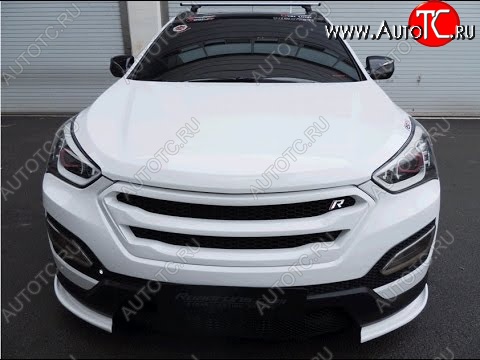 7 949 р. Решетка радиатора ROADRUNS DESIGN Hyundai Santa Fe DM дорестайлинг (2012-2016) (без сетки, Неокрашенная)  с доставкой в г. Таганрог