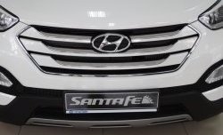 Сетка на бампер Russtal (черная) Hyundai Santa Fe DM дорестайлинг (2012-2016)