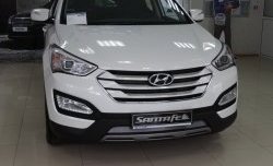 1 539 р. Сетка на бампер Russtal (хром)  Hyundai Santa Fe  DM (2012-2016) дорестайлинг  с доставкой в г. Таганрог. Увеличить фотографию 2