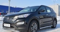 14 849 р. Защита порогов из круглой трубы диаметром 63 мм Russtal Hyundai Santa Fe DM дорестайлинг (2012-2016) (Защита порогов с со скосами на торцах (вариант 1))  с доставкой в г. Таганрог. Увеличить фотографию 8