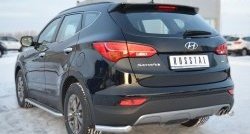 14 499 р. Защита заднего бампера (Ø63 мм уголки, нержавейка) SLITKOFF Hyundai Santa Fe DM дорестайлинг (2012-2016)  с доставкой в г. Таганрог. Увеличить фотографию 4