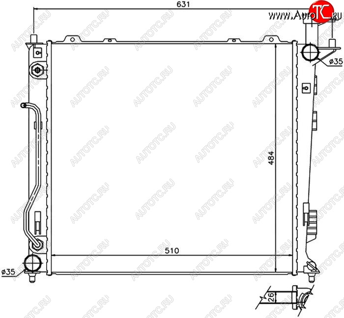 10 799 р. Радиатор двигателя (пластинчатый, 2.2TD, МКПП/АКПП) SAT Hyundai Santa Fe DM дорестайлинг (2012-2016)  с доставкой в г. Таганрог