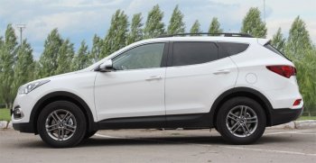 8 799 р. Комплект рейлингов АПС  Hyundai Santa Fe  DM (2012-2019) дорестайлинг, рестайлинг (Черные, без поперечин)  с доставкой в г. Таганрог. Увеличить фотографию 2