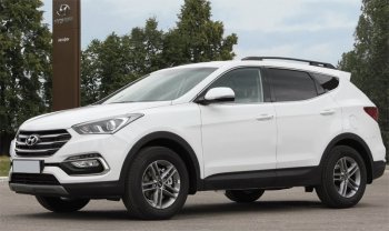 8 799 р. Комплект рейлингов АПС  Hyundai Santa Fe  DM (2012-2019) дорестайлинг, рестайлинг (Черные, без поперечин)  с доставкой в г. Таганрог. Увеличить фотографию 3