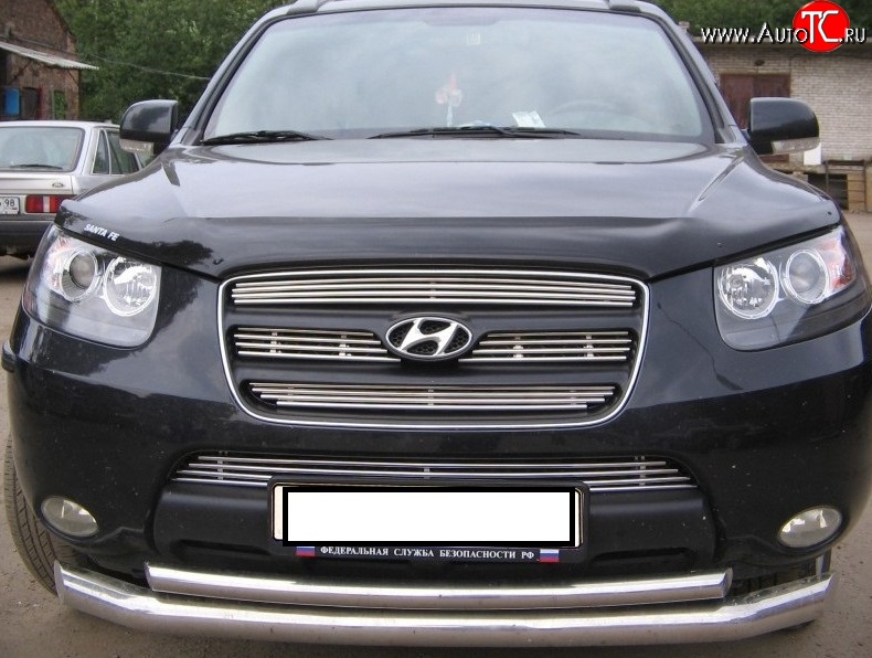 3 999 р. Декоративная вставка воздухозаборника Berkut Hyundai Santa Fe CM дорестайлинг (2006-2009)  с доставкой в г. Таганрог