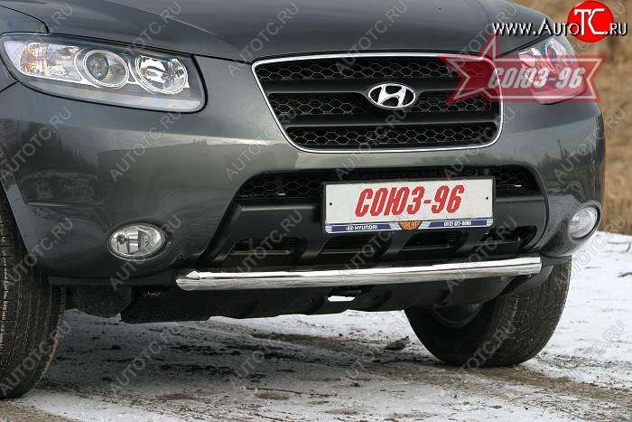 11 699 р. Защита переднего бампера одинарная Souz-96 (d60) Hyundai Santa Fe CM дорестайлинг (2006-2009)  с доставкой в г. Таганрог