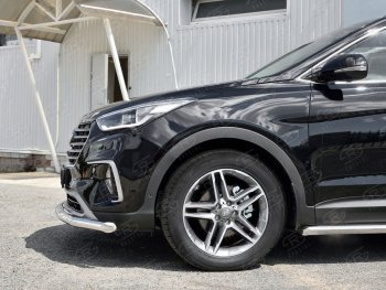 15 299 р. Одинарная защита переднего бампера диаметром 63 мм SLITKOFF  Hyundai Grand Santa Fe  1 DM (2016-2018) рестайлинг  с доставкой в г. Таганрог. Увеличить фотографию 2