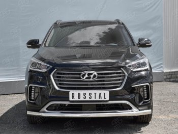 15 299 р. Одинарная защита переднего бампера диаметром 63 мм SLITKOFF  Hyundai Grand Santa Fe  1 DM (2016-2018) рестайлинг  с доставкой в г. Таганрог. Увеличить фотографию 3