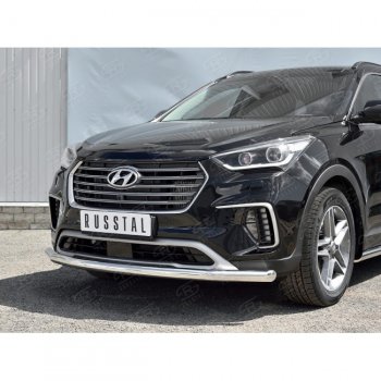 15 299 р. Одинарная защита переднего бампера диаметром 63 мм SLITKOFF  Hyundai Grand Santa Fe  1 DM (2016-2018) рестайлинг  с доставкой в г. Таганрог. Увеличить фотографию 1