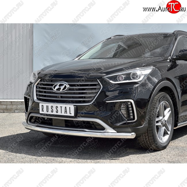 15 299 р. Одинарная защита переднего бампера диаметром 63 мм SLITKOFF  Hyundai Grand Santa Fe  1 DM (2016-2018) рестайлинг  с доставкой в г. Таганрог