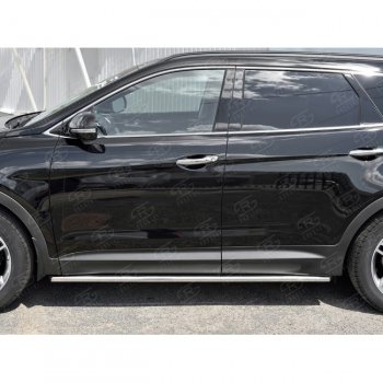 17 999 р. Защита порогов из круглой трубы диаметром 42 мм SLITKOFF v1  Hyundai Grand Santa Fe  1 DM (2016-2018) рестайлинг  с доставкой в г. Таганрог. Увеличить фотографию 1