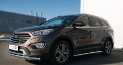 26 999 р. Широкая защита порогов SLITKOFF  Hyundai Grand Santa Fe  1 DM (2013-2016) дорестайлинг  с доставкой в г. Таганрог. Увеличить фотографию 4