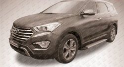 13 349 р. Алюминиевые пороги Slitkoff Optima Silver  Hyundai Grand Santa Fe  1 DM (2013-2016) дорестайлинг  с доставкой в г. Таганрог. Увеличить фотографию 2