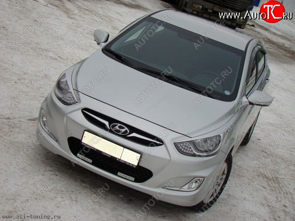 1 149 р. Реснички MV Hyundai Solaris RBr хэтчбэк дорестайлинг (2010-2014) (Неокрашенные)  с доставкой в г. Таганрог