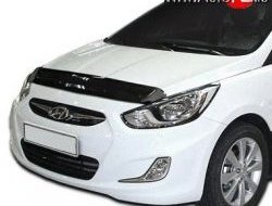 Дефлектор капота NovLine Hyundai Solaris RBr хэтчбэк дорестайлинг (2010-2014)