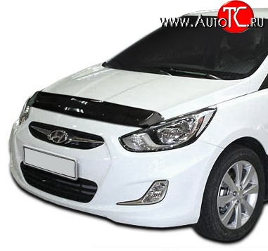 4 599 р. Дефлектор капота NovLine Hyundai Solaris RBr хэтчбэк дорестайлинг (2010-2014)  с доставкой в г. Таганрог