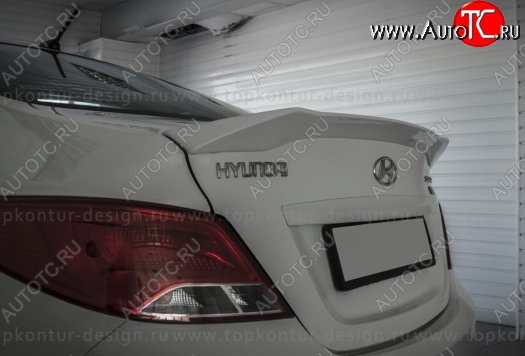 5 399 р. Лип спойлер Zeus Hyundai Solaris RBr седан дорестайлинг (2010-2014) (Неокрашенный)  с доставкой в г. Таганрог