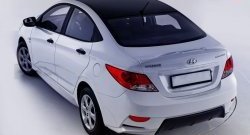 14 499 р. Задний бампер Sport Hyundai Solaris RBr седан дорестайлинг (2010-2014) (Неокрашенный)  с доставкой в г. Таганрог. Увеличить фотографию 2