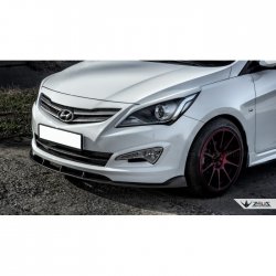 4 499 р. Накладка на передний бампер TopKontur Design Hyundai Solaris RBr седан рестайлинг (2014-2017) (Глянец под окраску, Неокрашенная)  с доставкой в г. Таганрог. Увеличить фотографию 2