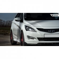 4 499 р. Накладка на передний бампер TopKontur Design Hyundai Solaris RBr седан рестайлинг (2014-2017) (Глянец под окраску, Неокрашенная)  с доставкой в г. Таганрог. Увеличить фотографию 8