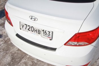 1 189 р. Накладка защитная на задний бампер Yuago Hyundai Solaris RBr седан рестайлинг (2014-2017)  с доставкой в г. Таганрог. Увеличить фотографию 4