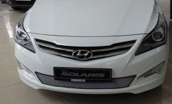 1 539 р. Сетка на бампер Russtal (хром)  Hyundai Solaris  RBr (2014-2017) седан рестайлинг  с доставкой в г. Таганрог. Увеличить фотографию 4