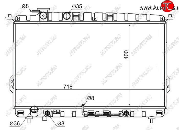 9 399 р. Радиатор двигателя (пластинчатый,2.0/2.4/2.5/2.7, МКПП/АКПП) SAT  Hyundai Sonata  EF (2001-2013), KIA Magentis (2000-2005), KIA Optima  1 GD (2000-2005)  с доставкой в г. Таганрог