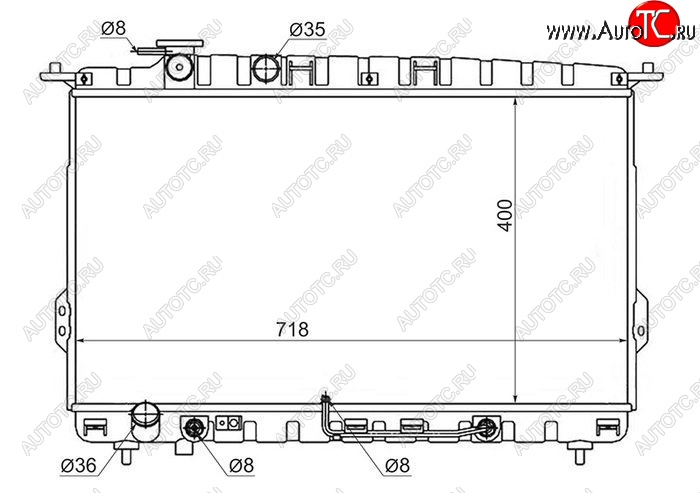 7 199 р. Радиатор двигателя (трубчатый, 2.0/2.4/2.5/2.7, МКПП/АКПП) SAT Hyundai Sonata EF рестайлинг ТагАЗ (2001-2013)  с доставкой в г. Таганрог