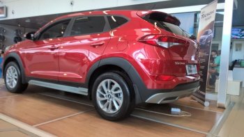 7 349 р. Пластиковые пороги АвтоКрат Hyundai Tucson TL дорестайлинг (2015-2018) (Неокрашенные)  с доставкой в г. Таганрог. Увеличить фотографию 2