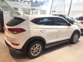 7 349 р. Пластиковые пороги АвтоКрат Hyundai Tucson TL дорестайлинг (2015-2018) (Неокрашенные)  с доставкой в г. Таганрог. Увеличить фотографию 3