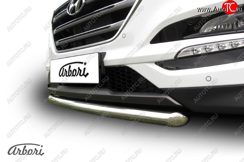 14 291 р. Защита переднего бампера Arbori (нержавейка, 1 труба d57 mm). Hyundai Tucson TL дорестайлинг (2015-2018)  с доставкой в г. Таганрог