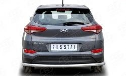 15 749 р. Защита заднего бампера (Ø63 мм длинная, нержавейка) SLITKOFF  Hyundai Tucson  TL (2015-2018) дорестайлинг  с доставкой в г. Таганрог. Увеличить фотографию 1