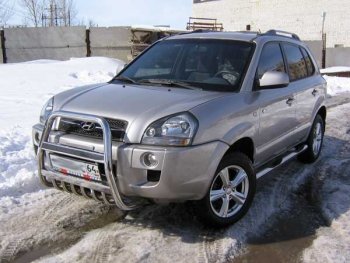 Кенгурятник из трубы d57 Slitkoff (высокий) Hyundai (Хюндаи) Tucson (Туссон)  JM (2004-2010) JM