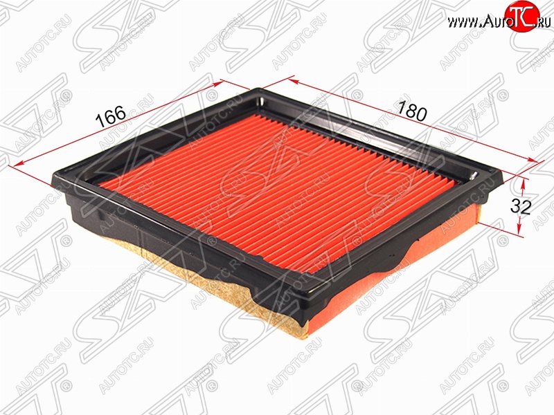 359 р. Фильтр воздушный двигателя SAT (180х166х32 mm)  INFINITI EX35  J50 (2007-2013), INFINITI G37  V36 (2008-2014), INFINITI Qx50  J50 (2013-2016), Nissan 350Z (2002-2008), Nissan Skyline  V36 (2006-2014)  с доставкой в г. Таганрог